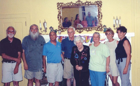 Grandma Peggy with her family at the 2001 reunion