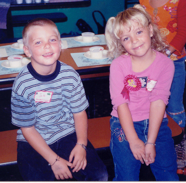 Autumn and Jake at a birthday party