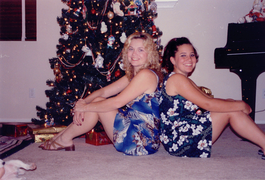 Lisa and Jennifer at Christmas